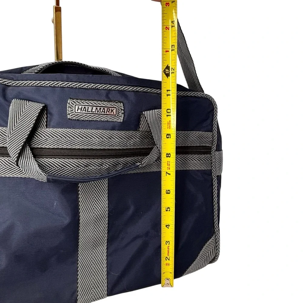 Vintage Hallmark Laptop Briefcase Messenger Bag Blue Nylon Shoulder Case 16